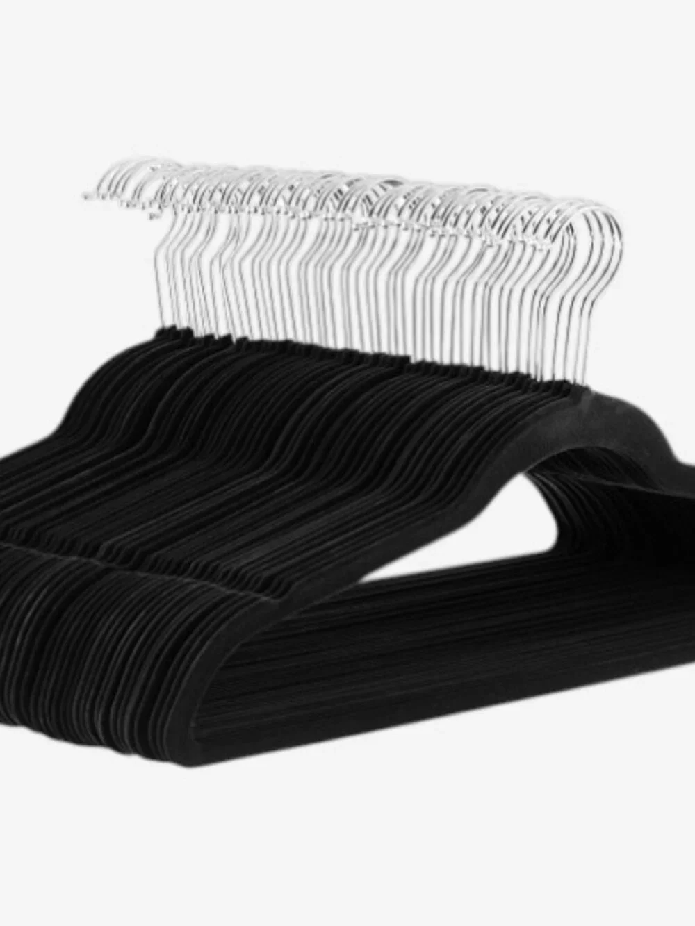 30 velvet surface non slip black clothes hangers